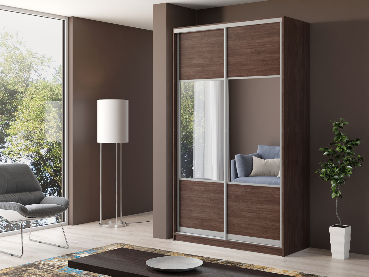 Шкаф-купе классика "Алтеа" 120х60 Венге с зеркалом