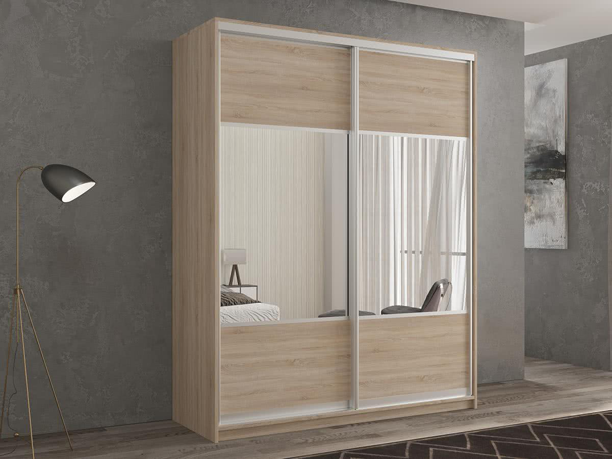 Шкаф-купе классика "Алтеа" 120х45 Вяз с зеркалом